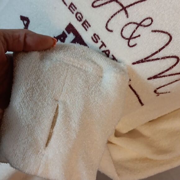 Texas A&M Women's Terrycloth Oversized Sweatshirt w/ Thumb Holes - Picture 3 of 6